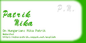 patrik mika business card